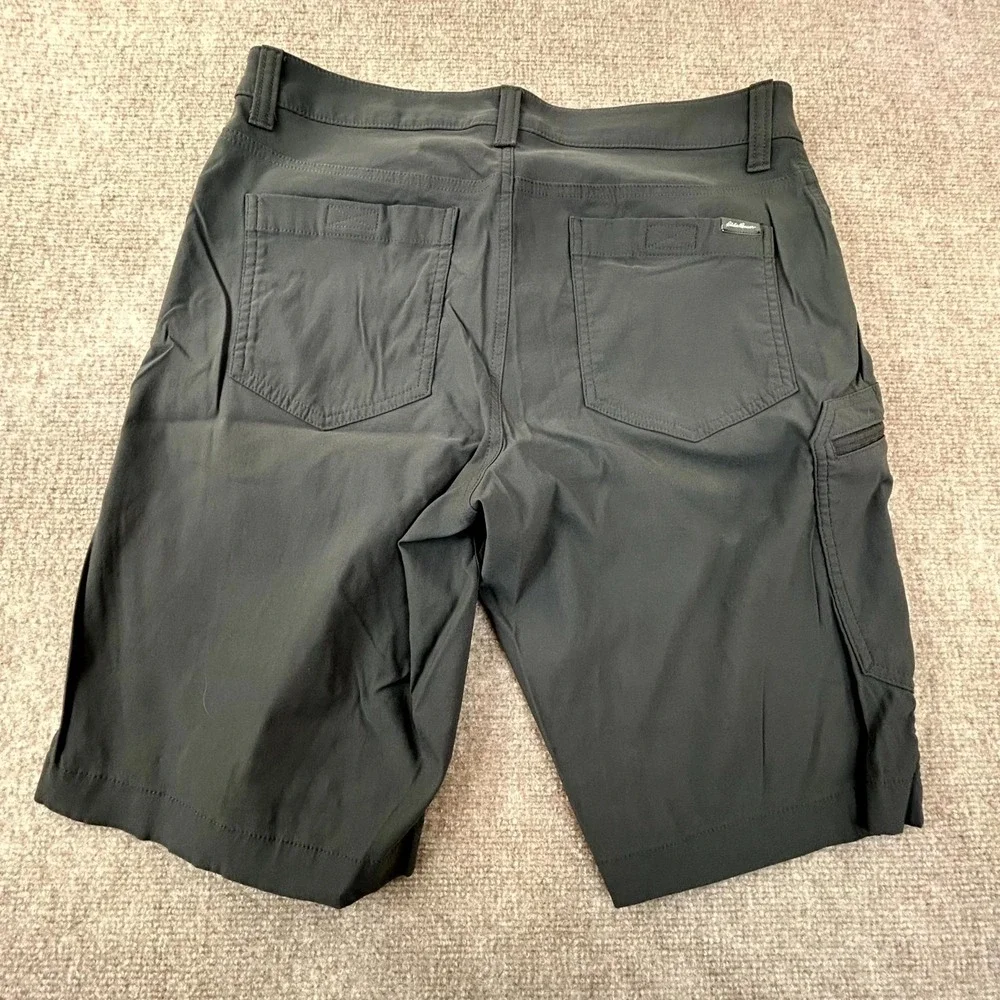 Eddie Bauer Rainier Tech Shorts Mens 32‎ Black Hybrid Chino Performance Stretch